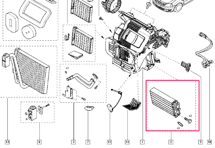 Радиатор отопителя Logan, Largus, Duster, Almera g15 (арт. 6001547484FR)