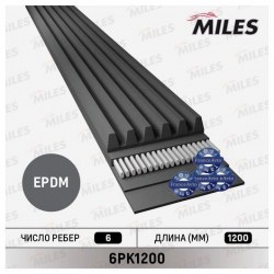 Ремень приводной Renault Clio I, Logan I, Sandero I, Sandero Stepway I, Megane II, Scenic II, Kangoo I, Peugeot 307, 407, Citroen c5 (арт. 6PK1200)
