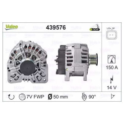 Генератор 12v (150a, 7 руч.) Renault Duster, Megane III, Scenic III, Laguna II, Trafic II, Opel Vivaro, Nissan Primastar (арт. 439576)