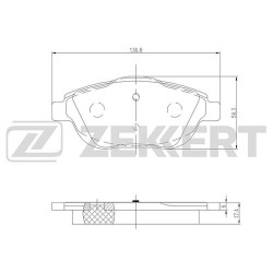 Колодки тормозные, передние Citroen c3, ds3, c4, Peugeot 2008 (арт. BS2157)