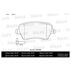 Колодки тормозные, передние (керамика) Renault Clio I, Megane IV, Duster, Kangoo II, Kaptur, Lada Largus, Vesta, x-ray, Nissan Almera g15 (арт. E500108)
