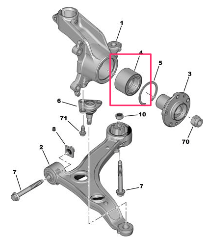 Подшипник Boxer, Citroen Jumper, Fiat Ducato передней ступицы (комплект) c abs (арт. RL5708)