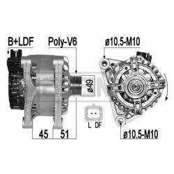 Генератор 14v 90a Citroen c2, c3, Peugeot 207, 1007, 307 (арт. 209438)