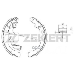 Колодки барабанные, задние Renault Duster, Arkana 4x4, Nissan Terrano I (с крепежом крепления ручного тормоза для полного привода ) (арт. BK4264)